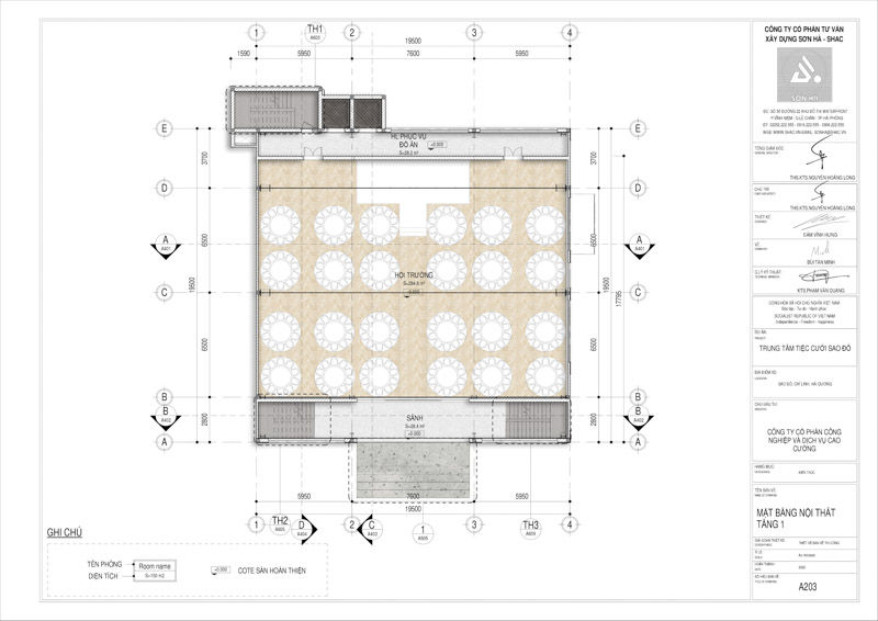 Thiết kế nhà hàng tiệc cưới Sao Đỏ Palace - Hộp quà phát sáng giữa lòng Chí Linh 26 Thiết kế nhà hàng tiệc cưới Sao Đỏ Palace - Mặt bằng tầng 1