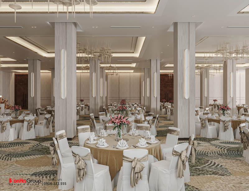 Thiết kế nhà hàng tiệc cưới Sao Đỏ Palace - Hộp quà phát sáng giữa lòng Chí Linh 55 Thiết kế nhà hàng tiệc cưới theo phong cách Modern Luxury