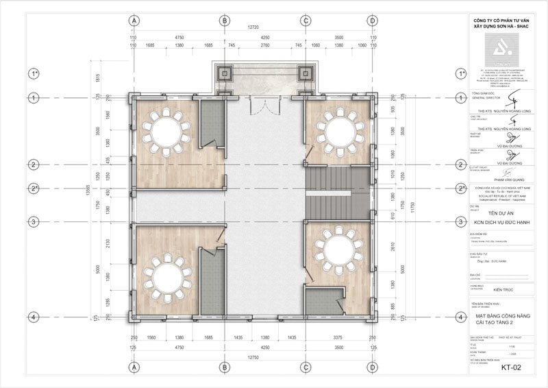 Thiết kế nhà hàng Đức Hạnh - Mặt bằng tầng 2