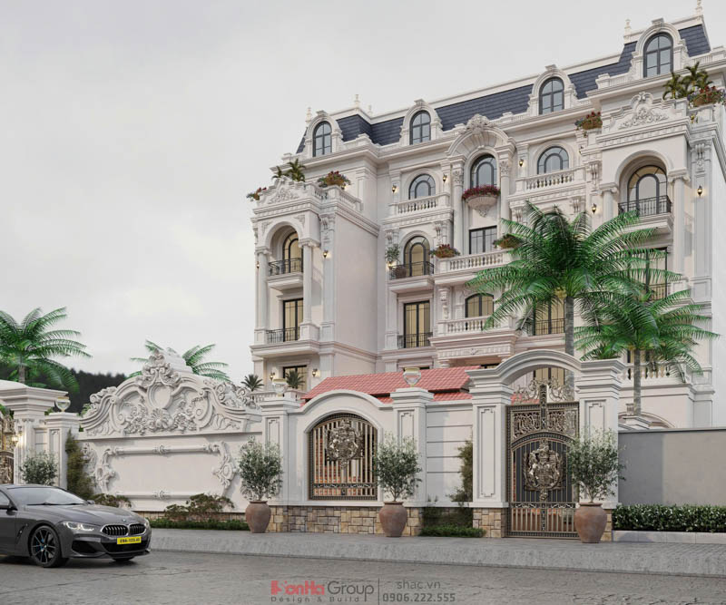 Mẫu biệt thự tân cổ điển 5 tầng 1 tum hình chữ U đẳng cấp tại Huế - Sơn Hà Group 18 mẫu nhà tân cổ điển 5 tầng 1 tum
