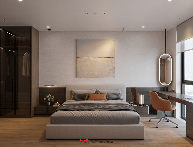 Thiết kế nội thất chung cư Sentosa Sky Park - Không gian sống hiện đại, tinh tế và tối ưu 41 Phòng ngủ master được thiết kế tối giản