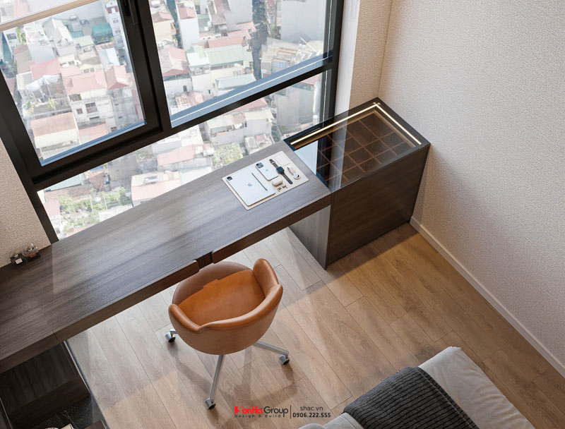 Thiết kế nội thất chung cư Sentosa Sky Park - Không gian sống hiện đại, tinh tế và tối ưu 43 Bàn trang điểm trần ngập ánh sáng tự nhiên