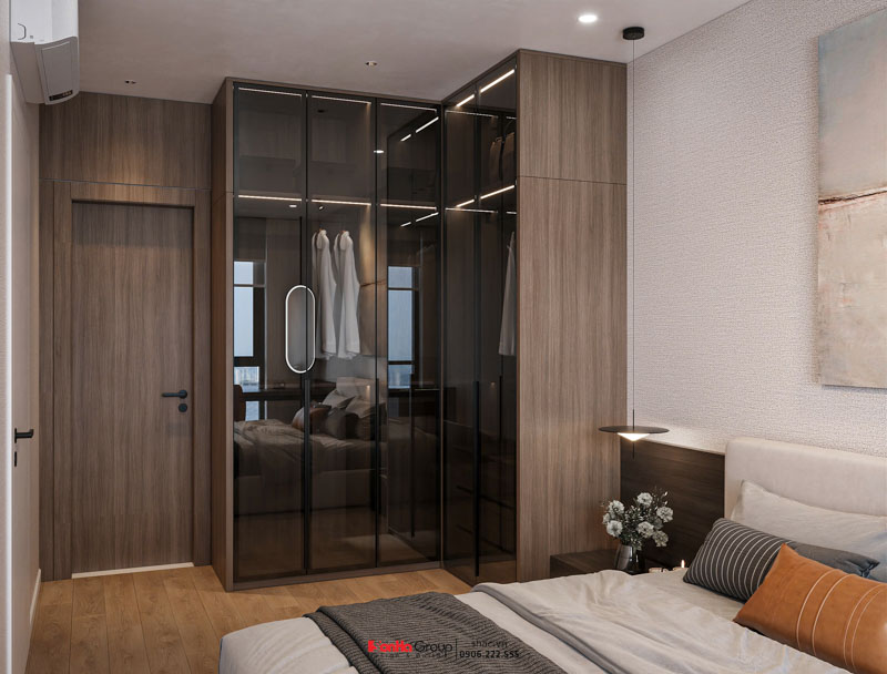 Thiết kế nội thất chung cư Sentosa Sky Park - Không gian sống hiện đại, tinh tế và tối ưu 42 Hệ tủ quần áo kịch trần giúp tăng tối đa diện tích lưu trữ