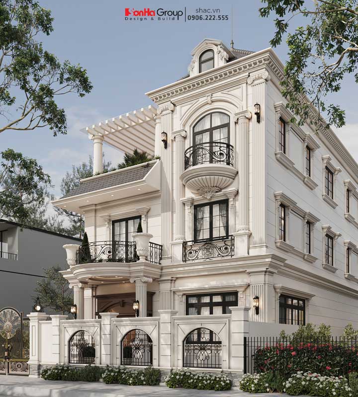 Mẫu biệt thự 3 tầng tân cổ điển hợp phong thuỷ tuổi Bính Dần 1986 - Sơn Hà Group kiến tạo không gian sống vượng khí 32 Nhà 3 tầng tân cổ điển với màu sơn và vật liệu chuẩn phong thuỷ