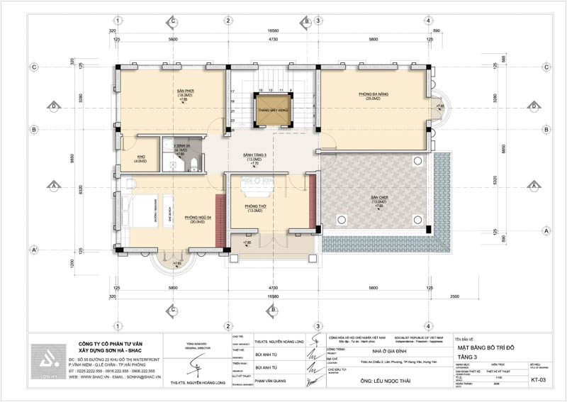 Mẫu biệt thự 3 tầng tân cổ điển hợp phong thuỷ tuổi Bính Dần 1986 - Sơn Hà Group kiến tạo không gian sống vượng khí 35 Mẫu biệt thự 3 tầng tân cổ điển hợp phong thuỷ tuổi Bính Dần 1986 - Mặt bằng tầng 3