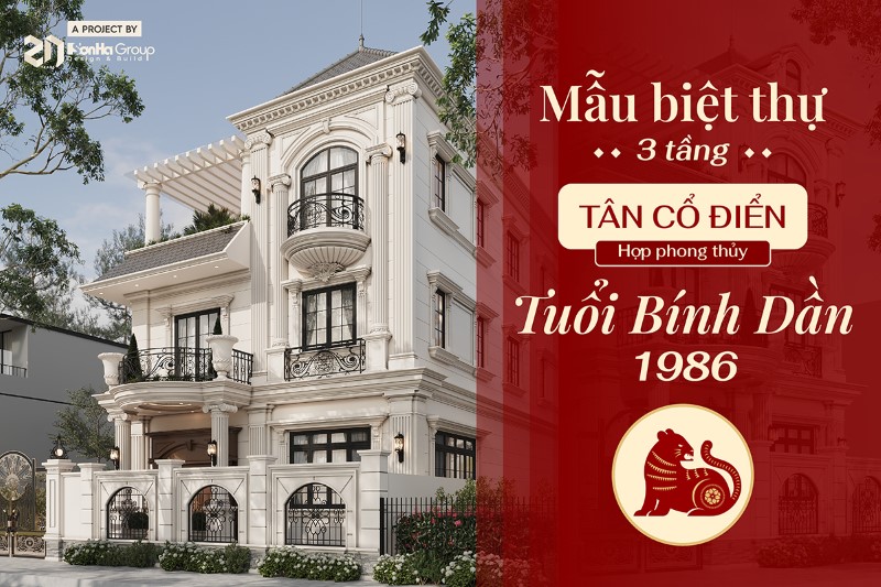 Mẫu biệt thự 3 tầng tân cổ điển hợp phong thuỷ tuổi Bính Dần 1986 - Sơn Hà Group kiến tạo không gian sống vượng khí 38 Mẫu biệt thự 3 tầng tân cổ điển hợp phong thuỷ tuổi Bính Dần 1986
