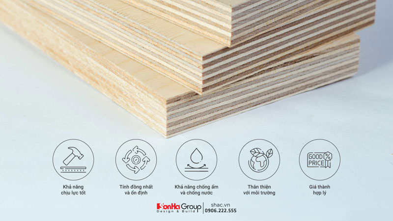 Nên dùng gỗ Plywood hay MDF lõi xanh chống ẩm cho nội thất gia đình? 2 Ưu điểm của gỗ Plywood trong nội thất gia đình