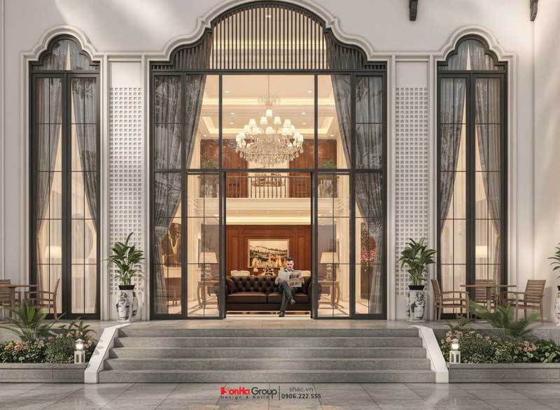 Thiết kế biệt thự Indochine 5 tầng 1 tum tại Huế - Giải pháp nhà ở kết hợp kinh doanh homestay | Sơn Hà Group 3