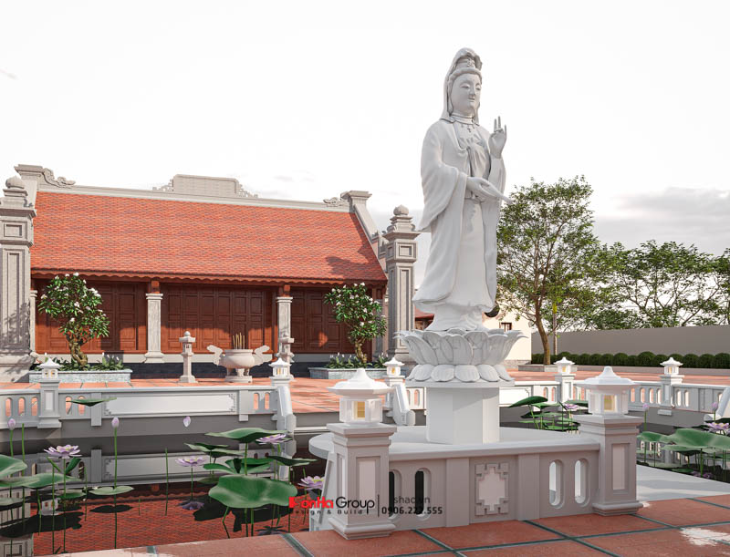 Thiết kế chùa Kim Quang - Kế thừa giá trị xưa trong hình hài mới 17 Tượng Phật Quan Âm - điểm nhấn tâm linh của toàn bộ công trình