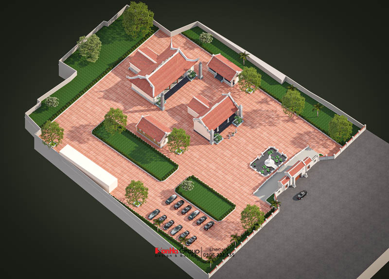 Thiết kế chùa Kim Quang - Kế thừa giá trị xưa trong hình hài mới 18 Bố cục Tứ hợp viện - kế thừa tinh hoa kiến trúc Phật giáo