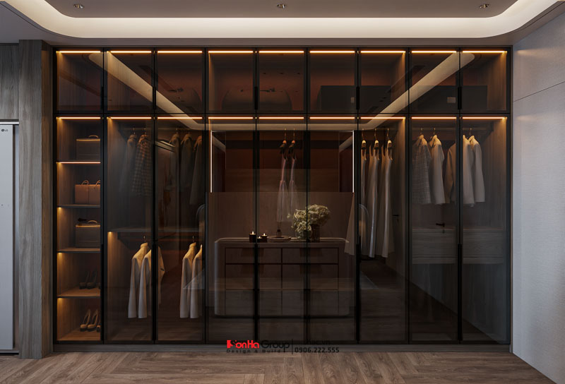 Thiết kế nội thất nhà ống hiện đại 2026: Giải mã bài toán Ánh sáng & Thông gió | Sơn Hà Group 87 Hệ tủ quần áo cánh kính tôn thêm vẻ sang trọng cho căn phòng