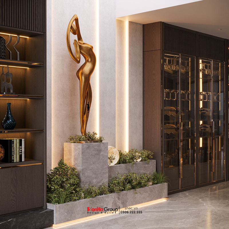 Thiết kế nội thất nhà ống hiện đại 2026: Giải mã bài toán Ánh sáng & Thông gió | Sơn Hà Group 84 Giếng trời trung tâm - "Điểm tụ" ánh sáng và "lá phổi" của ngôi nhà