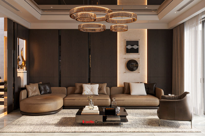 Thiết kế nội thất nhà ống hiện đại 2026: Giải mã bài toán Ánh sáng & Thông gió | Sơn Hà Group 79 Thiết kế nội thất nhà ống hiện đại 2026 - Sofa da phong cách hiện đại