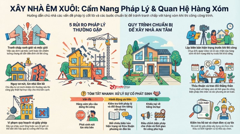 Pháp lý thi công nhà ảnh hưởng hàng xóm - Chủ nhà cần lưu ý những gì trước khi xây dựng? 7 Pháp lý thi công nhà ảnh hưởng hàng xóm - Cần lưu ý gì để hạn chế rủi ro pháp lý
