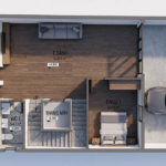 Mặt bằng nhà phố 4 tầng hiện đại tại Quảng Ninh - tầng 1