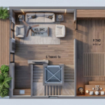 Mặt bằng nhà phố 4 tầng hiện đại tại Quảng Ninh - tầng 4