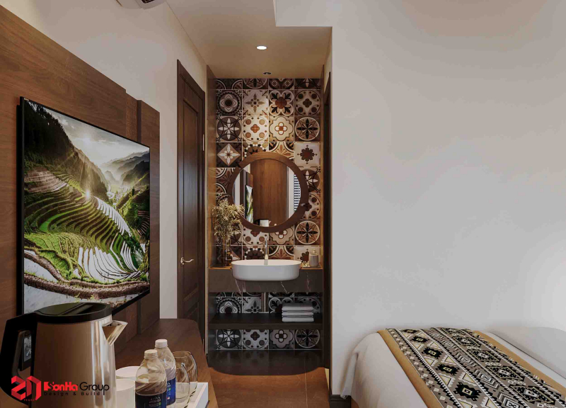 Mẫu thiết kế khách sạn mini 100m2 tại Hà Giang - Không gian lưu trú mang màu của đất 9