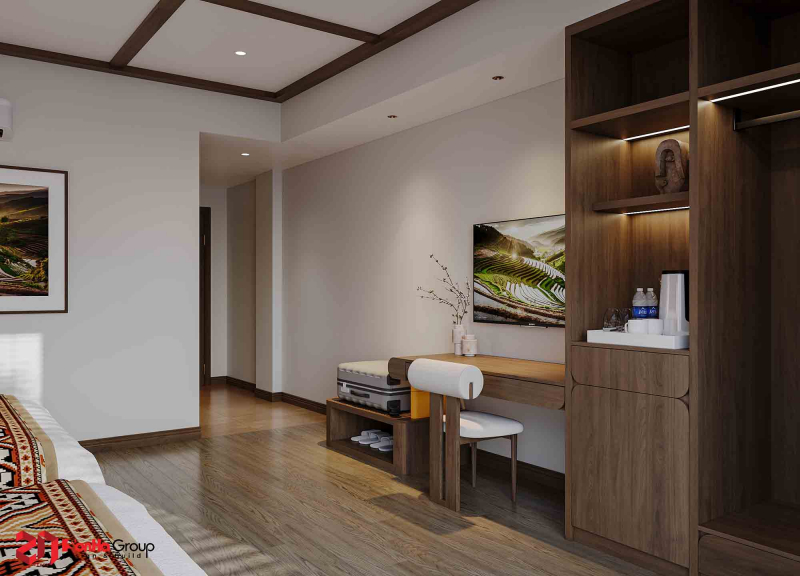 Mẫu thiết kế khách sạn mini 100m2 tại Hà Giang - Không gian lưu trú mang màu của đất 20