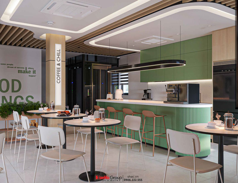 Khu pantry kết hợp thư giãn cho nhân viên