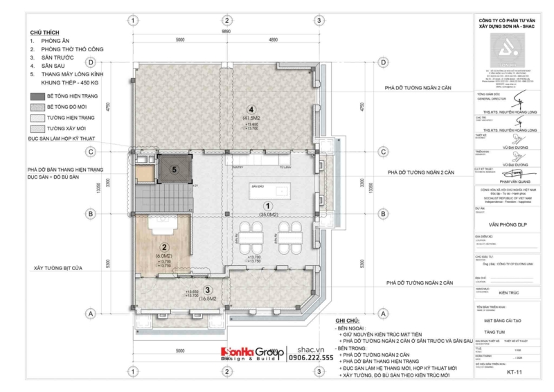 Thiết kế nội thất văn phòng Dương Linh Group - Mặt bằng tầng tum