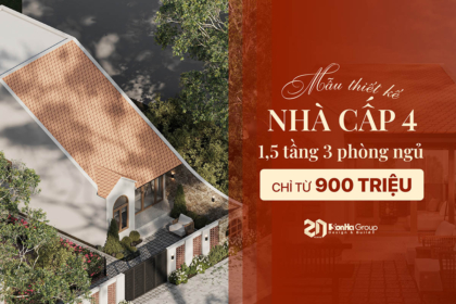 Mẫu thiết kế nhà cấp 4 đẹp 1,5 tầng 3 phòng ngủ chỉ từ 900 triệu