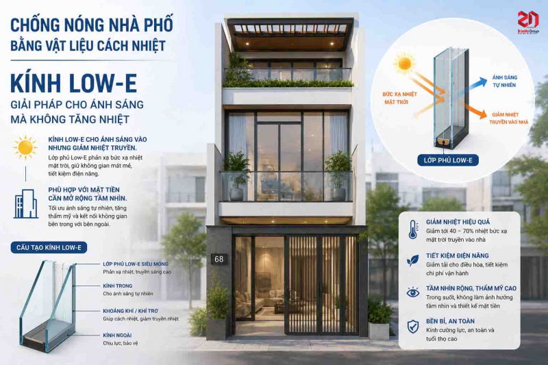 Thiết kế biệt thự hiện đại: Xu hướng không chỉ nằm ở vẻ ngoài 9 Sử dụng kính low-e để ánh sáng chiếu vào nhà nhưng không làm tăng nhiệt độ bên trong