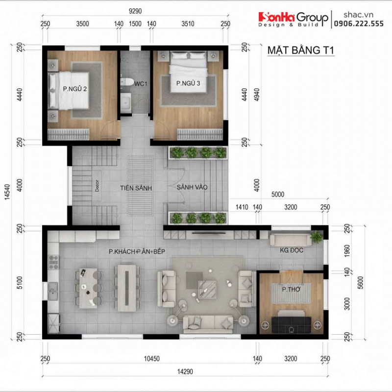 Thiết kế biệt thự 2 tầng mái Nhật: Cách KTS Sơn Hà xử lý 5 bài toán công năng khó mà chủ đầu tư đưa ra 5