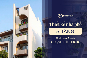 Thiết Kế Nhà Phố 5 Tầng Mặt Tiền 5 Mét Cho Gia Đình 3 Thế Hệ