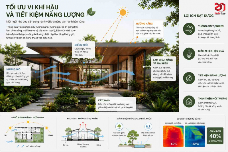 Kiến trúc nhà vườn hiện đại - Xu hướng sống xanh nâng tầm chất lượng cuộc sống 6 Tối ưu vi khí hậu và tiết kiệm năng lượng
