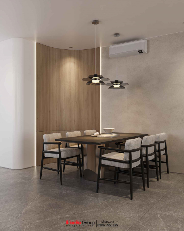 Thiết kế nội thất Vinhomes Vũ Yên Hải Phòng - Giải pháp không gian linh hoạt cho biệt thự 3 tầng 58 Bàn ăn lớn cho những bữa tiệc sinh hoạt gia đình