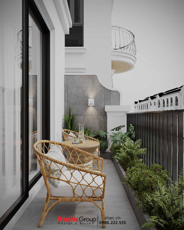 Thiết kế nội thất Vinhomes Vũ Yên: Giải pháp nào giúp nhà 2 tầng vừa đủ 3 phòng ngủ vừa tối ưu không gian kinh doanh? 83 Ban công xanh trong thiết kế nội thất Vinhomes Vũ Yên Hải Phòng