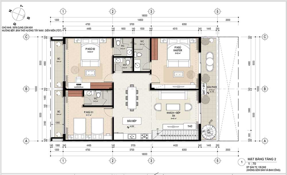 Thiết kế nội thất Vinhomes Vũ Yên: Giải pháp nào giúp nhà 2 tầng vừa đủ 3 phòng ngủ vừa tối ưu không gian kinh doanh? 80 Thiết kế nội thất Vinhomes với tầng 2 là không gian sống cho gia đình đông con