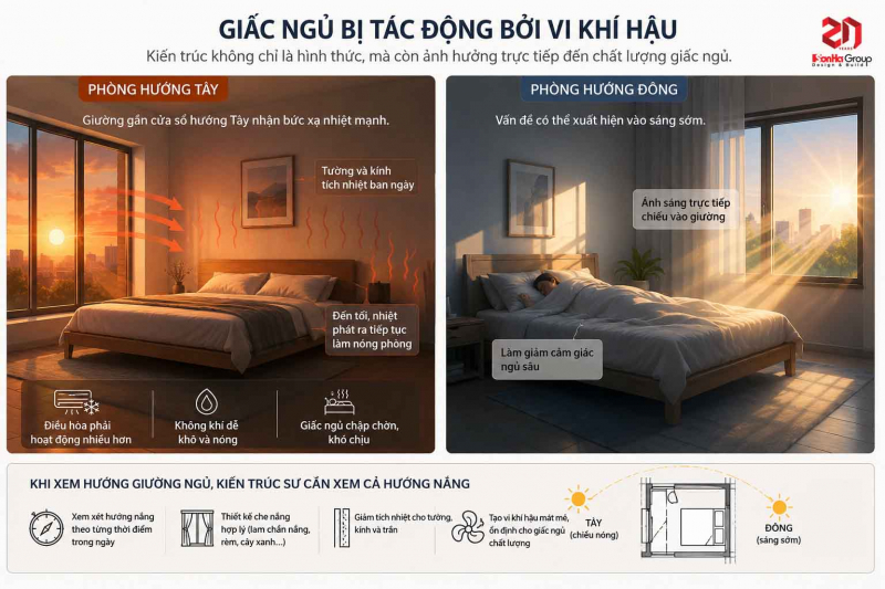 Đừng vội xoay giường theo phong thủy phòng ngủ nếu bạn chưa kiểm tra điều này 2 Khí hậu và hướng đặt giường ảnh hưởng lớn tới giấc ngủ