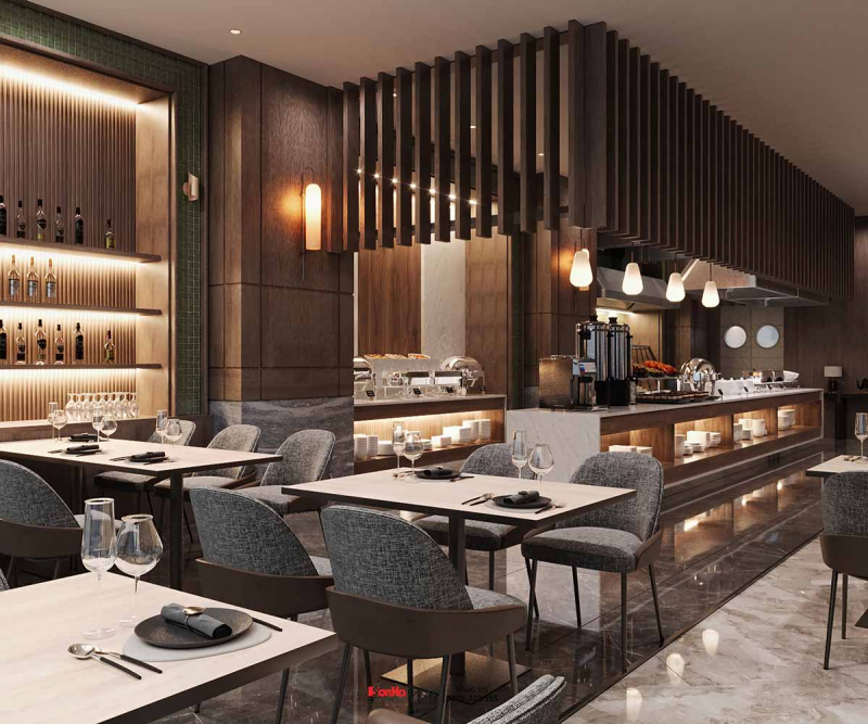 Thiết kế nhà hàng buffet khách sạn Hương Lan Hạ Long - Cách KTS giải bài toán về diện tích và tối ưu trải nghiệm 5