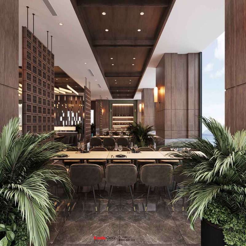 Thiết kế nhà hàng buffet khách sạn Hương Lan Hạ Long - Cách KTS giải bài toán về diện tích và tối ưu trải nghiệm 27 Thi công nội thất nhà hàng khách sạn cần bám sát thiết kế vận hành