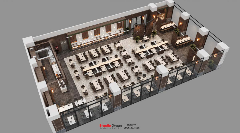 Thiết kế nhà hàng buffet khách sạn Hương Lan Hạ Long - Cách KTS giải bài toán về diện tích và tối ưu trải nghiệm 9