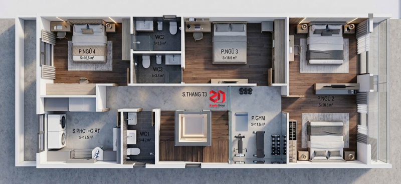 Những điều cần biết khi lần đầu xây nhà để không tốn tiền oan 5 3D Mặt bằng giúp gia chủ dễ dàng hình dung không gian các phòng khi hoàn thiện