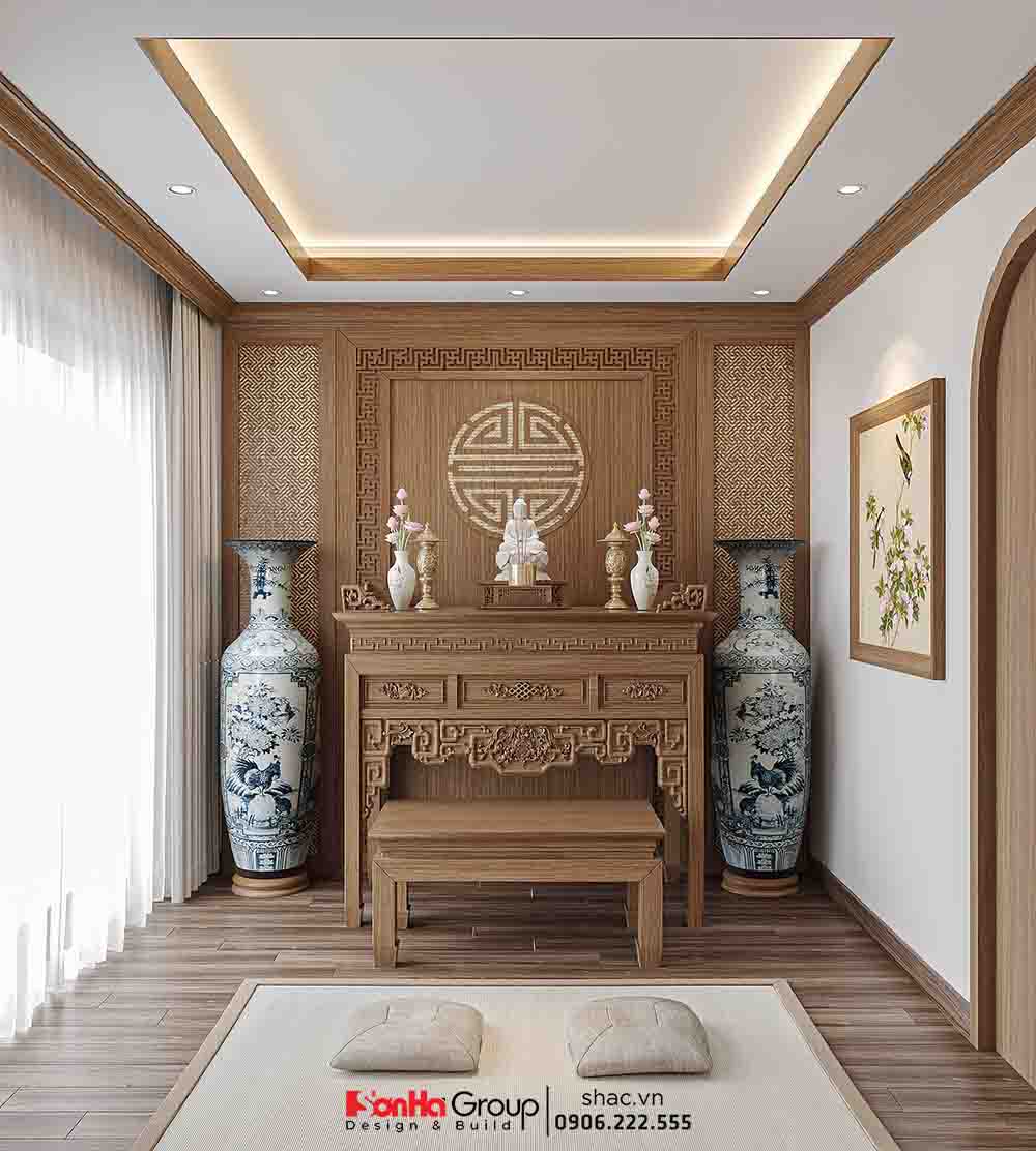 Mẫu thiết kế nội thất nhà ống 3 tầng đang trở thành xu hướng được nhiều vợ chồng trẻ ưu thích 86 Thiết kế nội thất phòng thờ bằng gỗ tự nhiên