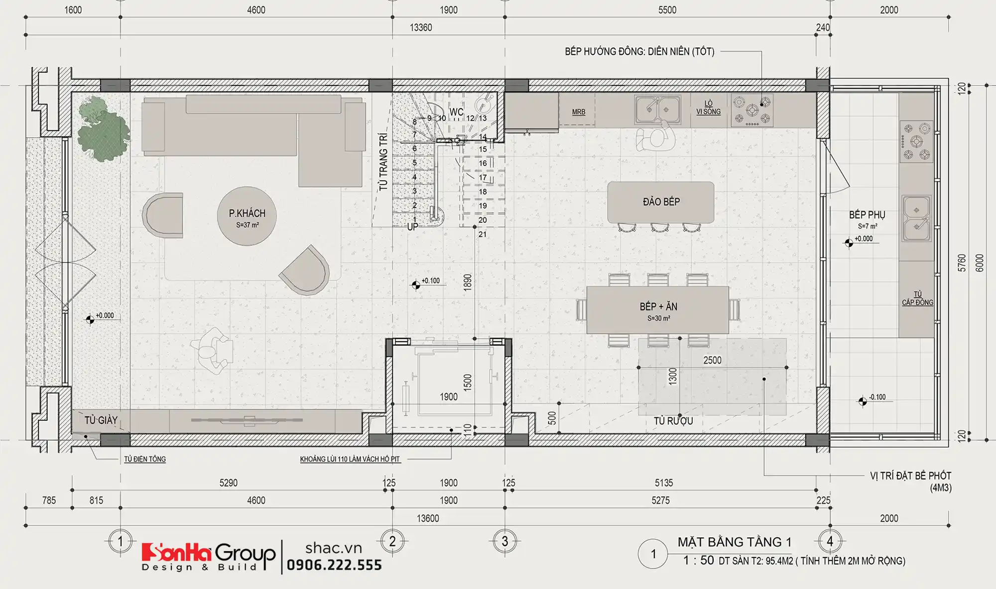 Bất ngờ với giải pháp thiết kế nội thất Vinhomes Vũ Yên khoa học cho nhà Đảo Vua có 5 con 83 Thiết kế nội thất Vinhomes Vũ Yên cho nhà đông con - mặt bằng 1