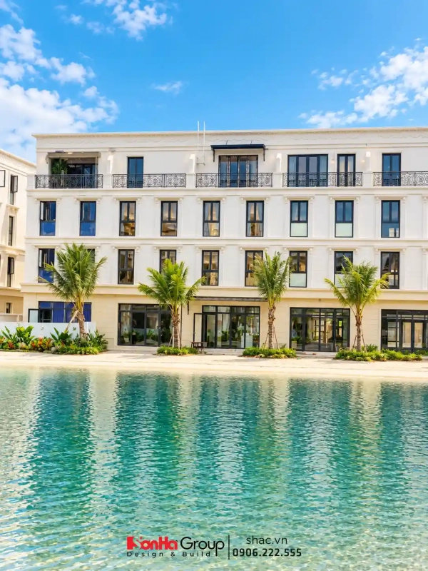 Thiết kế nội thất Vinhomes Vũ Yên - biệt thự song lập hướng biển với 7 điểm đắt giá 73 Khung cảnh phía sau căn biệt thự song lập tại Đảo Vua Vũ Yên