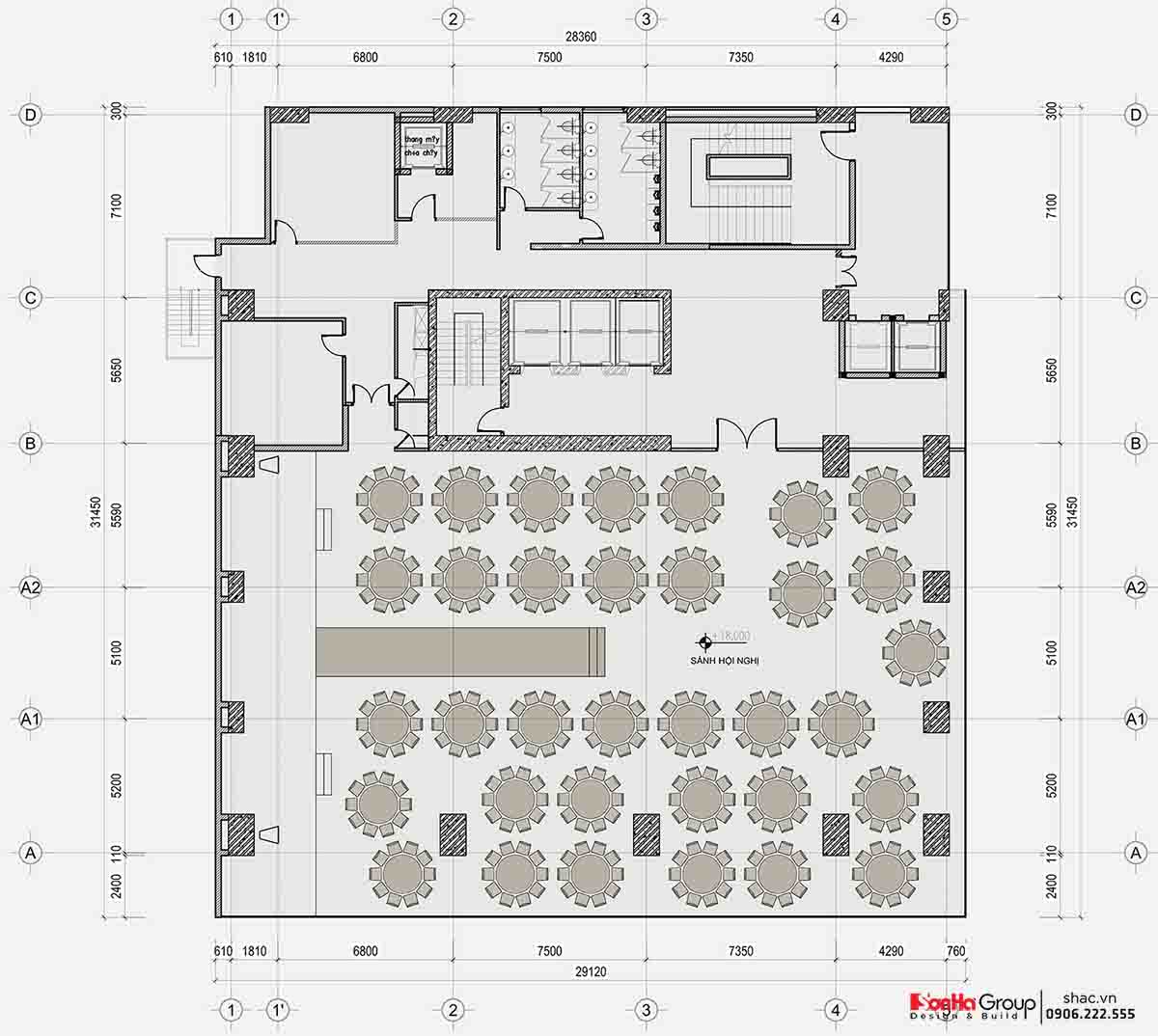 Thiết kế nhà hàng tiệc cưới khách sạn Hương Lan: 5 điểm sinh lời khiến chủ đầu tư tấm tắc ngợi khen 28 Mặt bằng trung tâm tiệc cưới Hương Lan Hạ Long