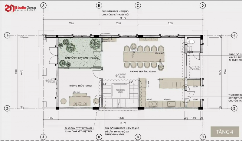 Thiết kế nội thất Vinhomes Vũ Yên - biệt thự song lập hướng biển với 7 điểm đắt giá 85 Mặt bằng tầng 4