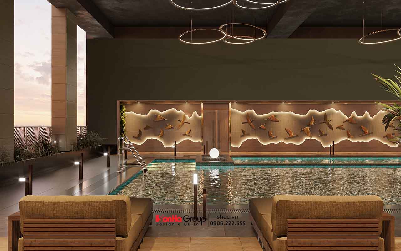 Thiết kế bể bơi khách sạn Hương Lan: Bên cạnh thẩm mỹ là bài toán về 420 tấn nước trên đỉnh của tòa nhà 10 tầng 34 Thiết kế nội thất bể bơi khách sạn