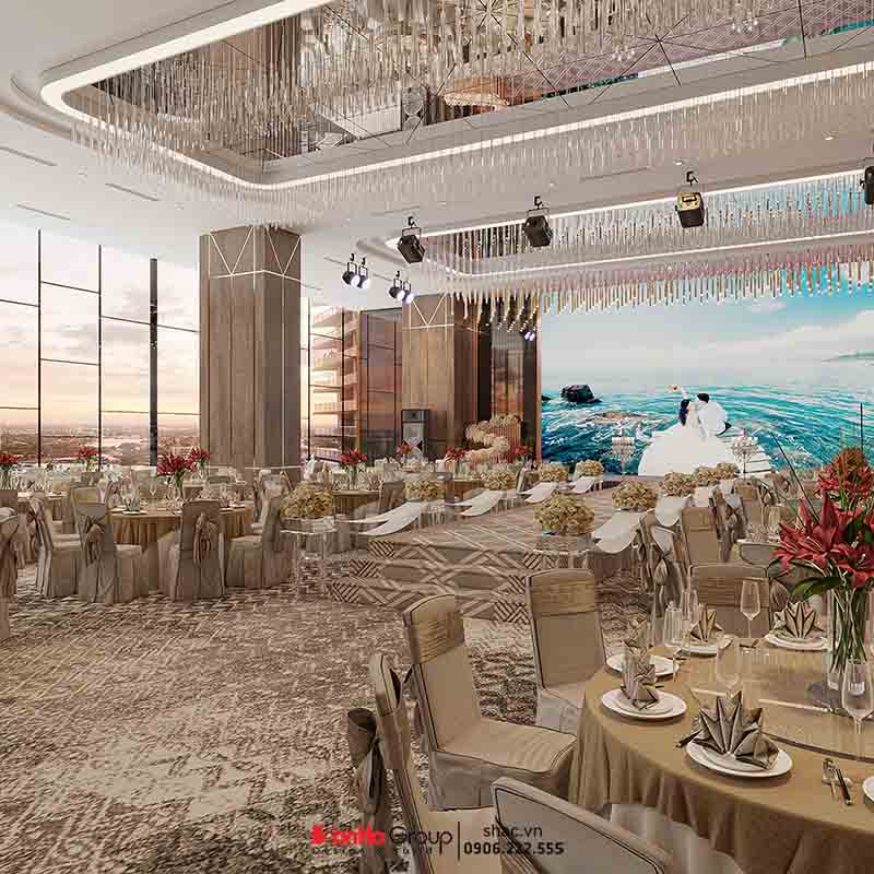Thiết kế nhà hàng tiệc cưới khách sạn Hương Lan: 5 điểm sinh lời khiến chủ đầu tư tấm tắc ngợi khen 29 Giải pháp bố trí nội thất cho mặt bằng nhiều cột bê tông